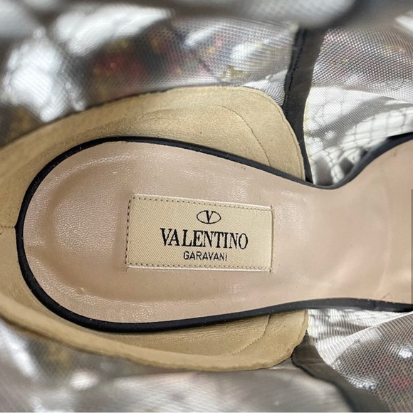 Valentino Embroidered Multicolor Rockstud Peep Toe Ankle Boots - Picture 7 of 7